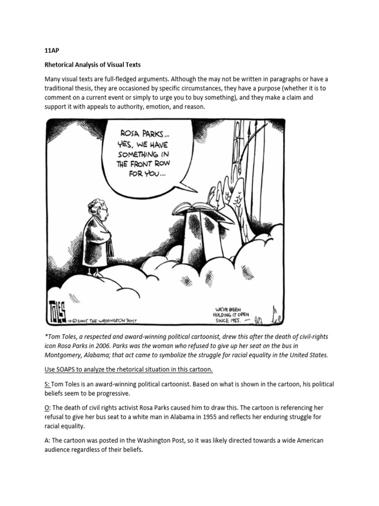 Rhetorical Analysis of Toles' Cartoon | PDF