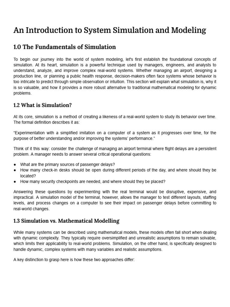 System Simulation and Modeling Basics | PDF | Conceptual Model ...