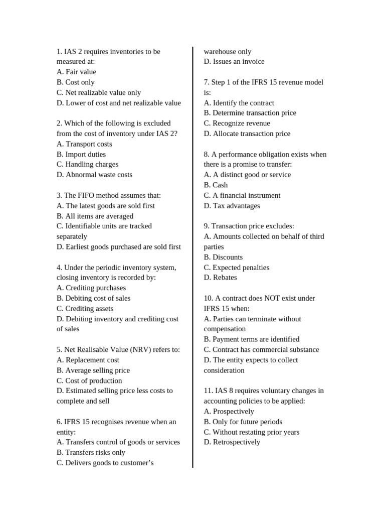 IAS Inventory and Revenue Recognition Guide | PDF | International ...