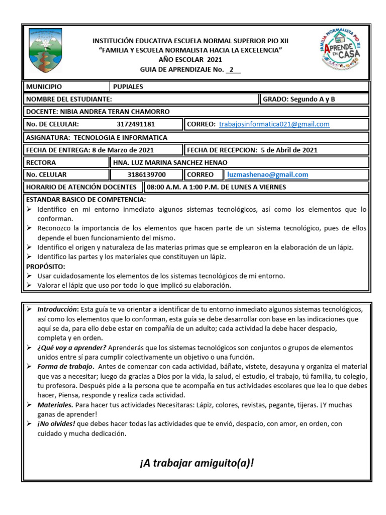 2 Informatica 2da Entrega | PDF | Lápiz