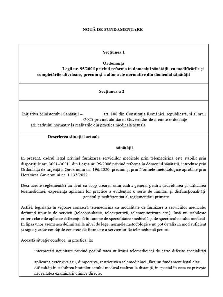 Notă de Fundamentare 20 Ian | PDF