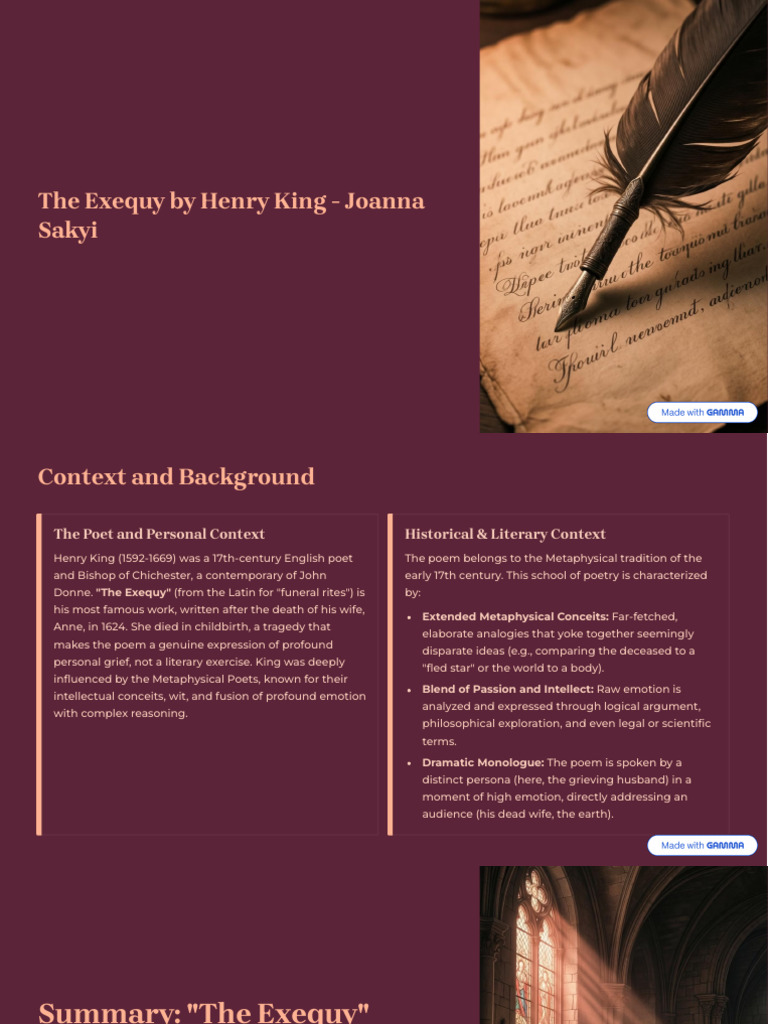 Analysis of Henry King's 