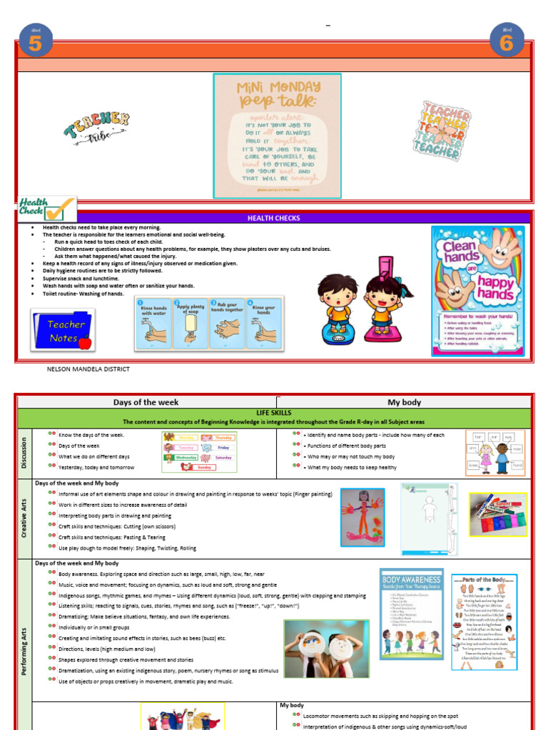 Grade R Weekly Focus: Health & Body | PDF | Shape | Word