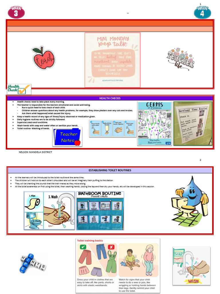Grade R Weekly Focus: Health & Routines | PDF | Learning | Shape