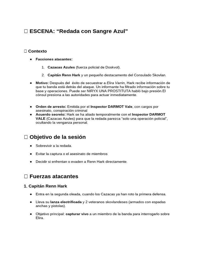 ? ESCENA_ “Redada con Sangre Azul” by gffs | PDF | Francotirador | Guerra