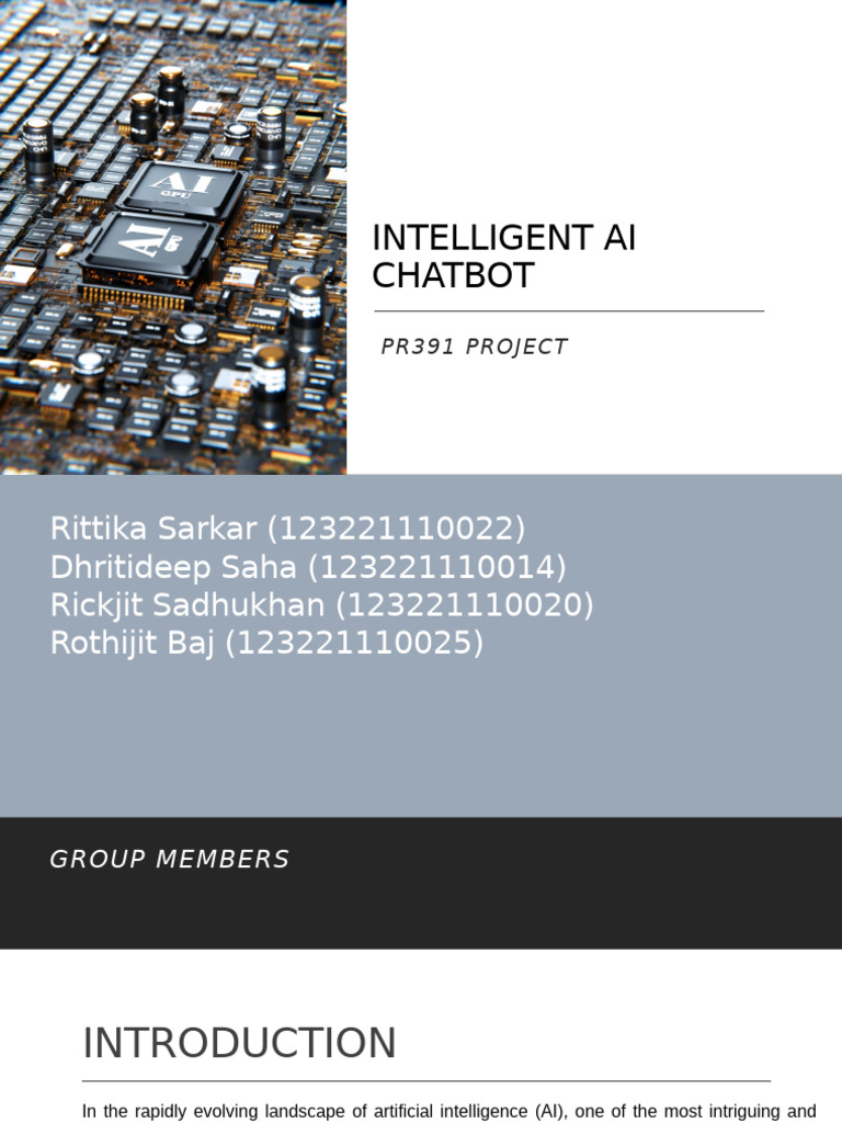 Intelligent AI Chatbot Project Overview | PDF