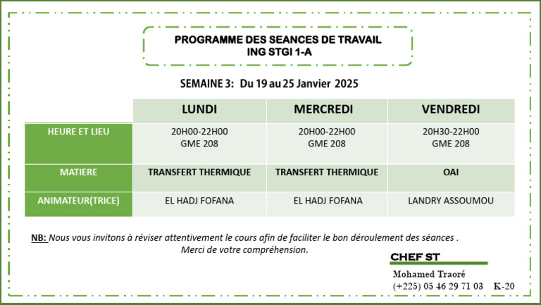 Programme de cours de transfert thermique | PDF