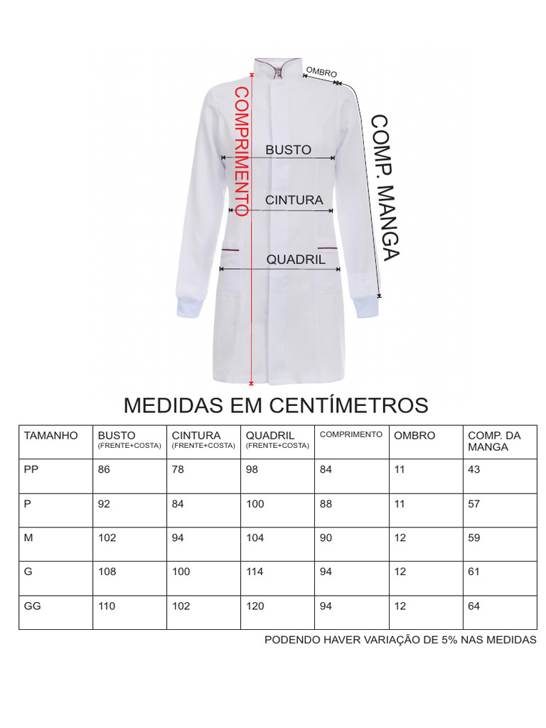Tabela de Medidas de Roupas Femininas | PDF