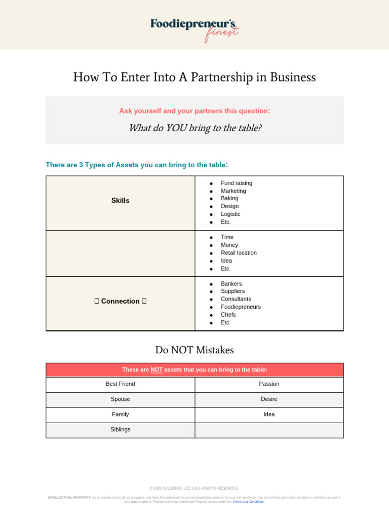 FPF Template Module1.2 TypesOfPartnership | PDF | Business | Economies