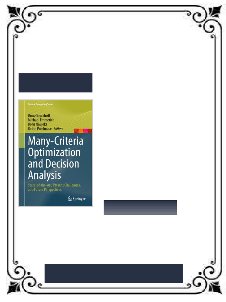 Many Criteria Optimization and Decision Analysis State of the Art ...