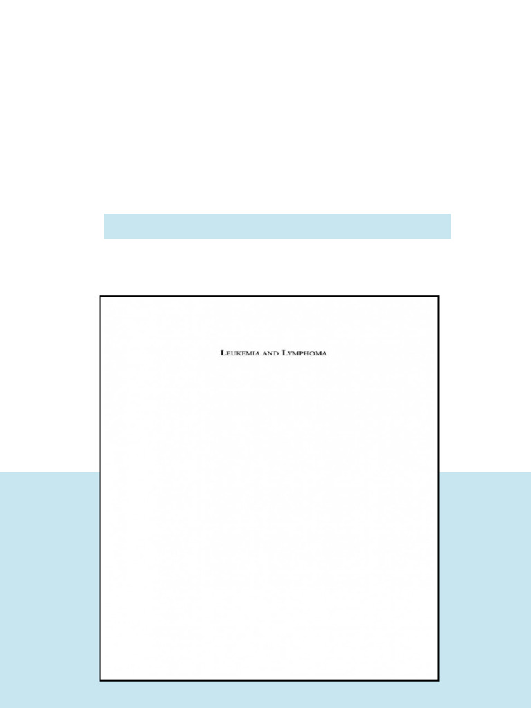 Leukemia And Lymphoma Detection Of Minimal Residual Disease 1st Edition ...