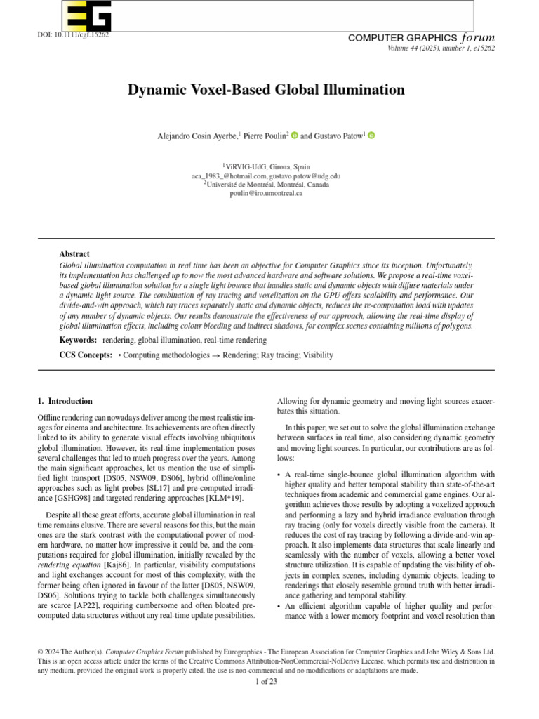 Dynamic Voxel-Based Global Illumination | PDF | Rendering (Computer ...