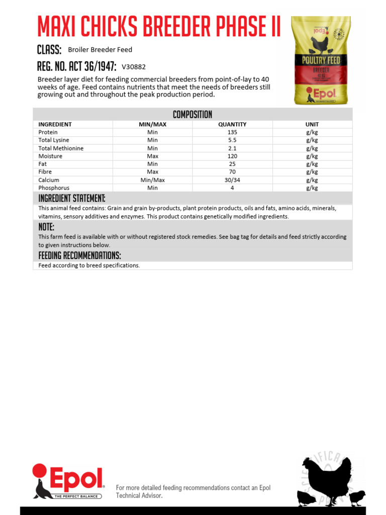 Broiler Breeder Feed Nutritional Guide | PDF