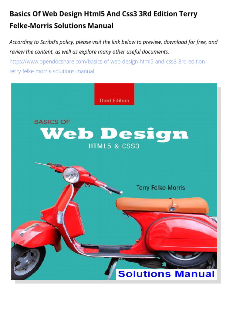 Basics of Web Design HTML5 and CSS3 3rd Edition Terry Felke-Morris ...