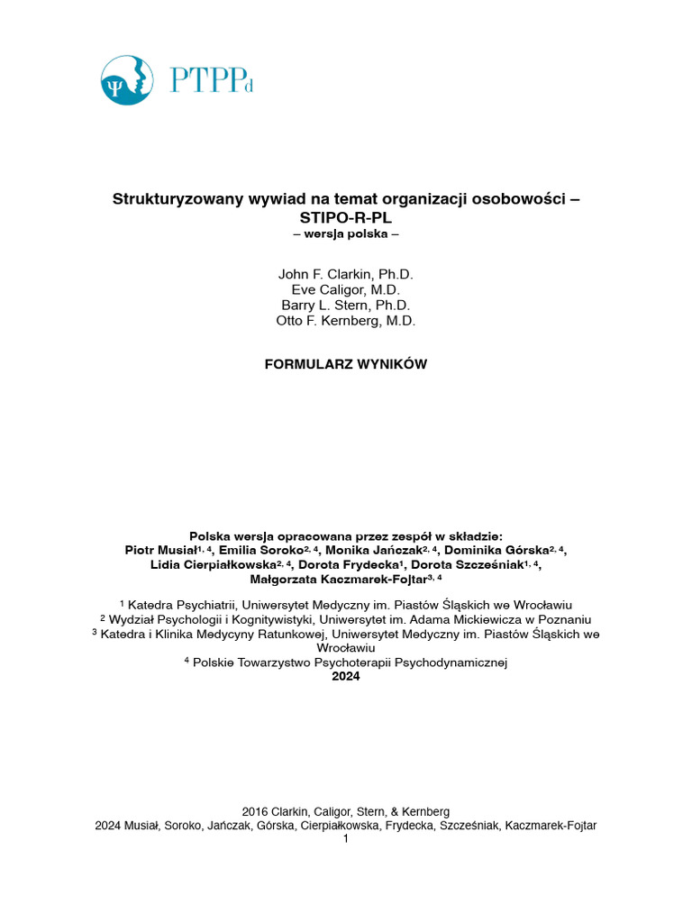 Formularz Wynikow Stipo R PL | PDF