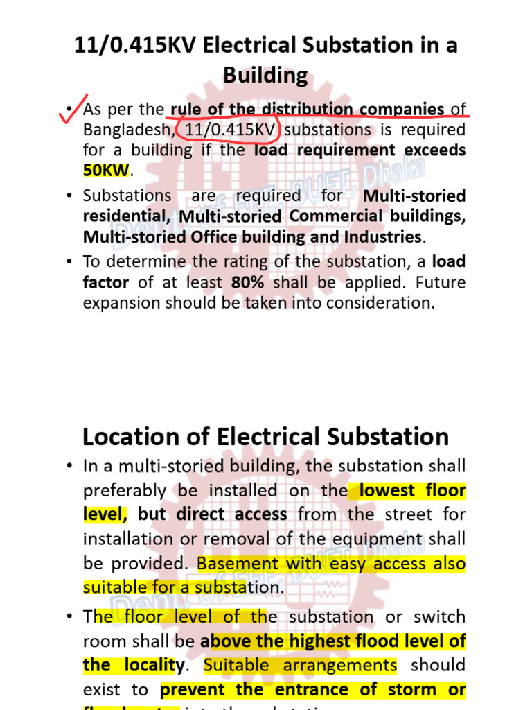 11/0.415KV Substation Guidelines for Buildings | PDF | Transformer ...