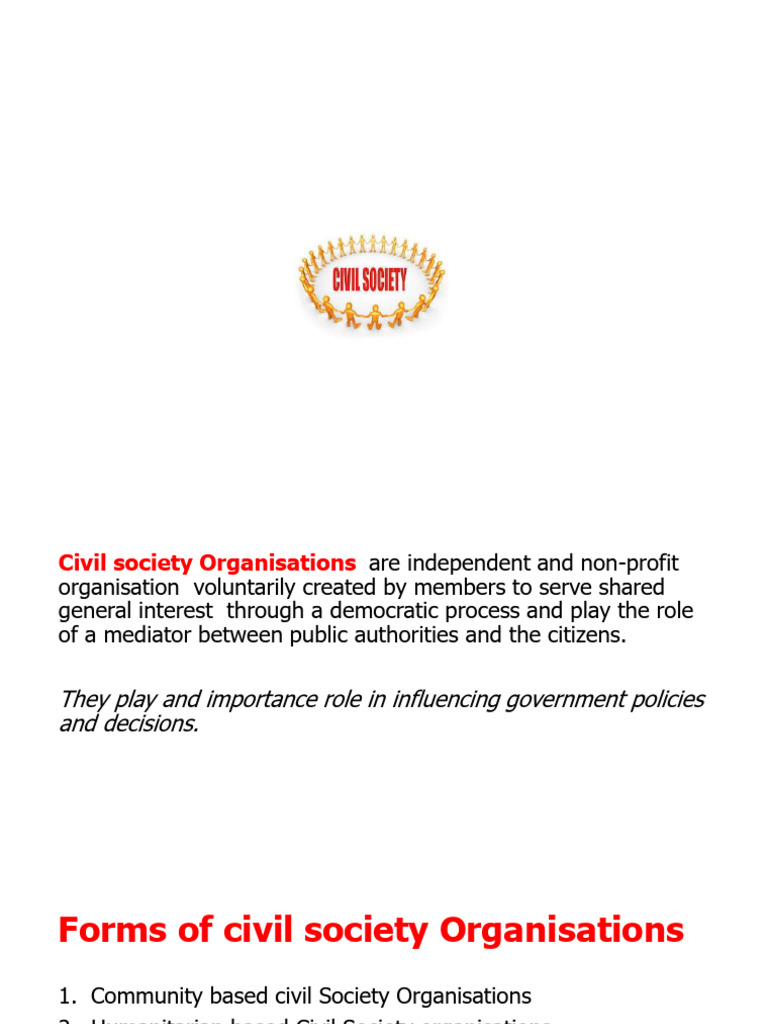 Understanding Civil Society Organisations | PDF | Non Governmental ...