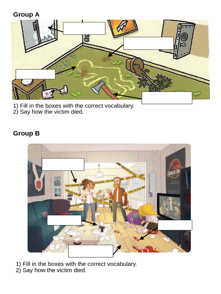 Vocabulary Exercise: Crime Scene Analysis | PDF