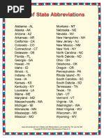 US State Abbreviations List | PDF