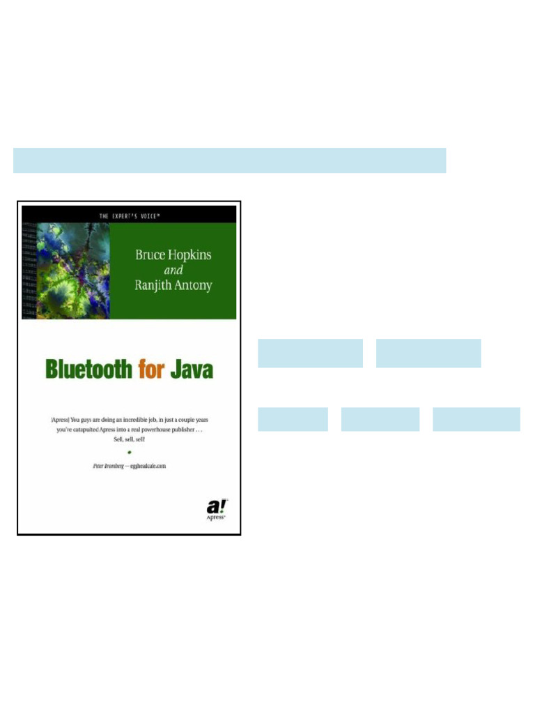 Bluetooth For Java 1st Edition Bruce Hopkins digital version 2025 | PDF ...