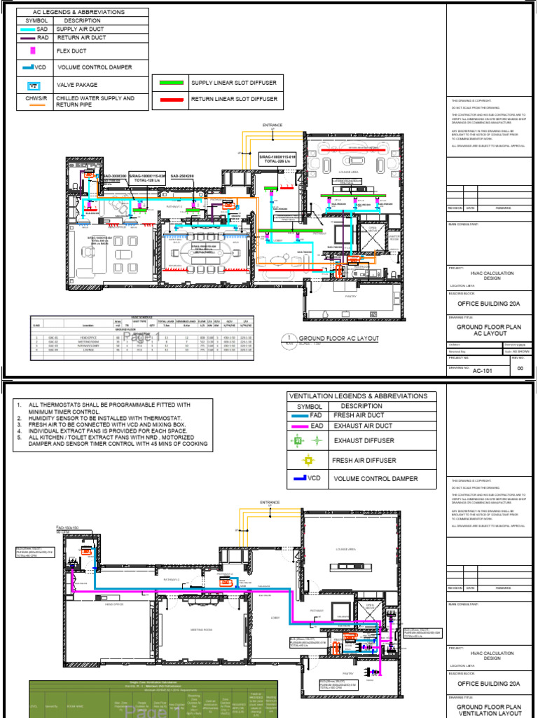 Ground Floor HVAC Layout Design | PDF | Duct (Flow) | Building