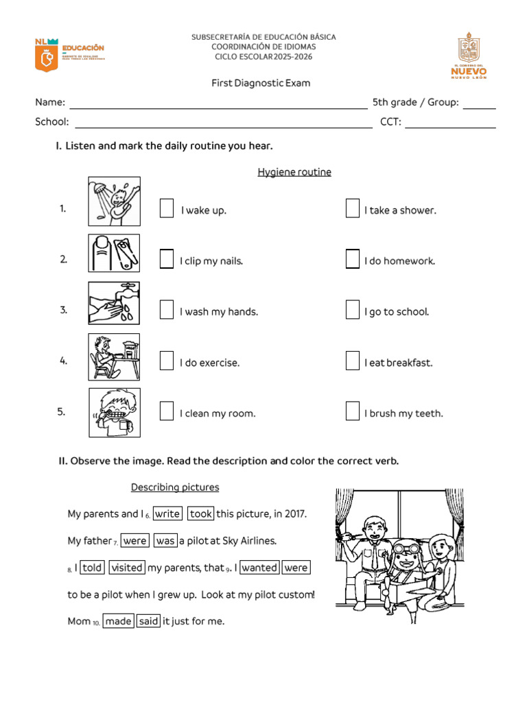 5th Grade Diagnostic Exam | PDF