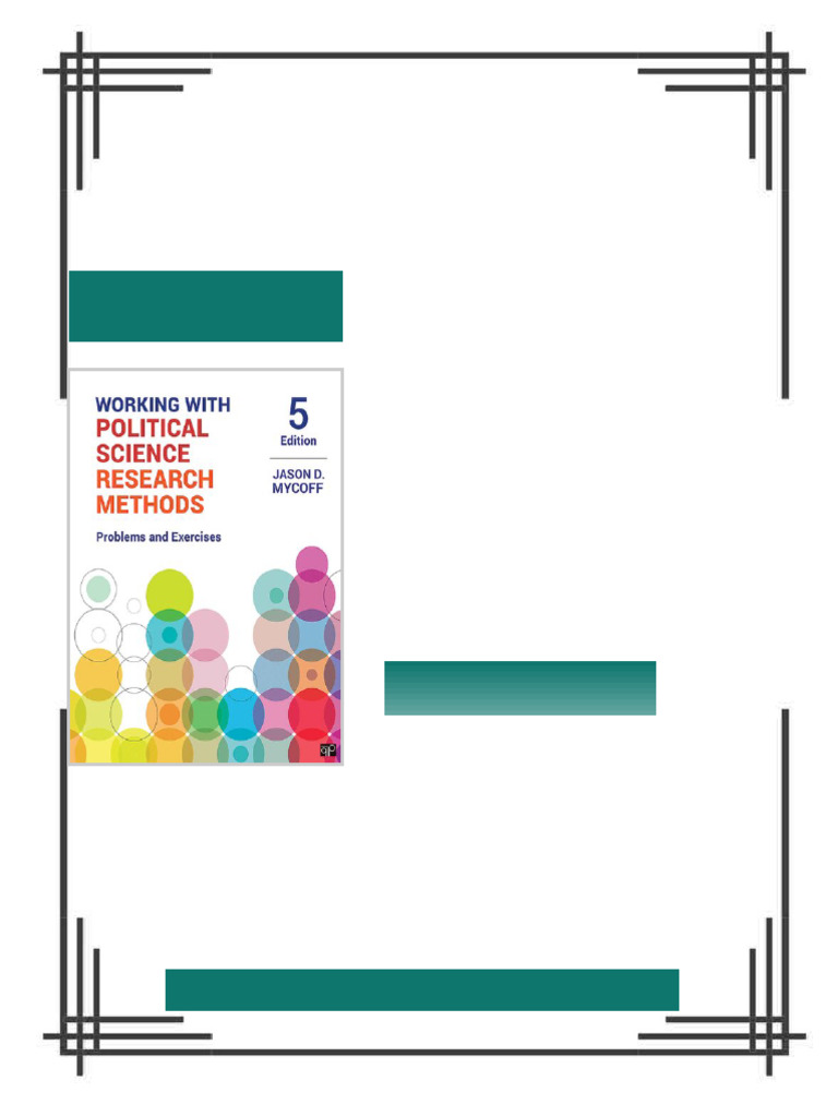 Working with Political Science Research Methods 5th Edition Jason D ...
