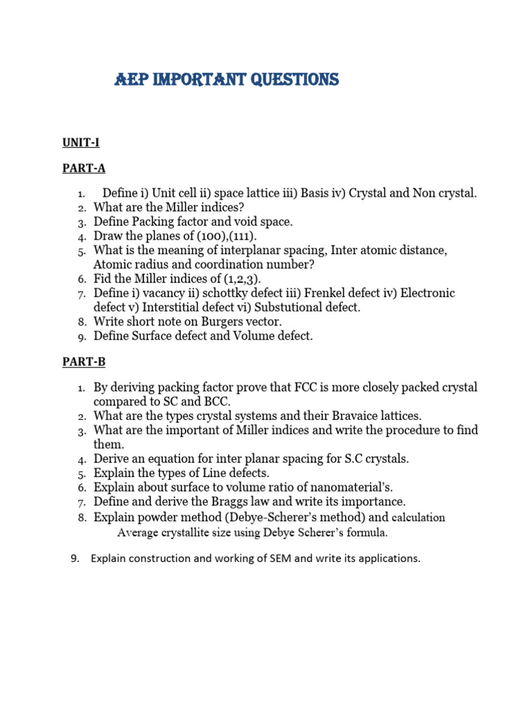 AEP Engineering Physics Syllabus Overview | PDF | Laser | Crystal Structure