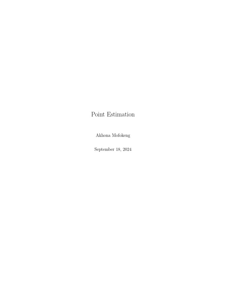 Understanding Point Estimation in Statistics | PDF | Estimator | Bias ...