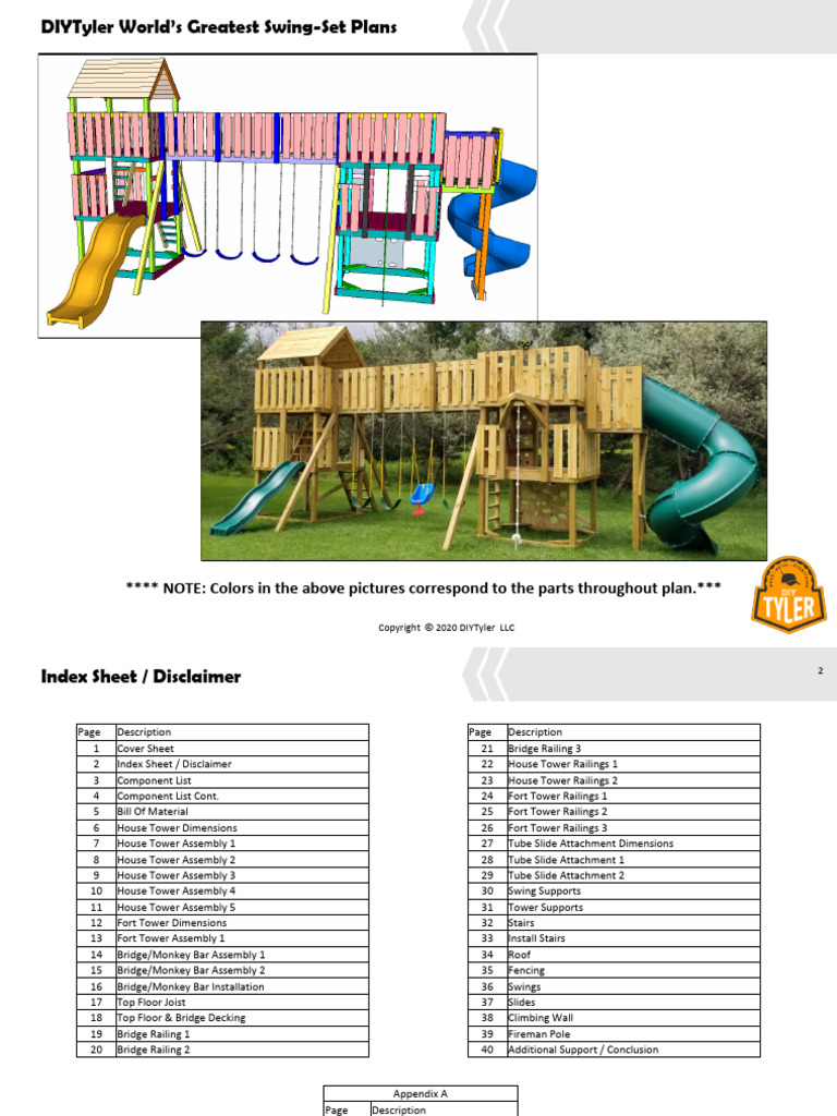Swing-Set-Plans-2.0--kay0mp 2 | PDF | Stairs | Screw