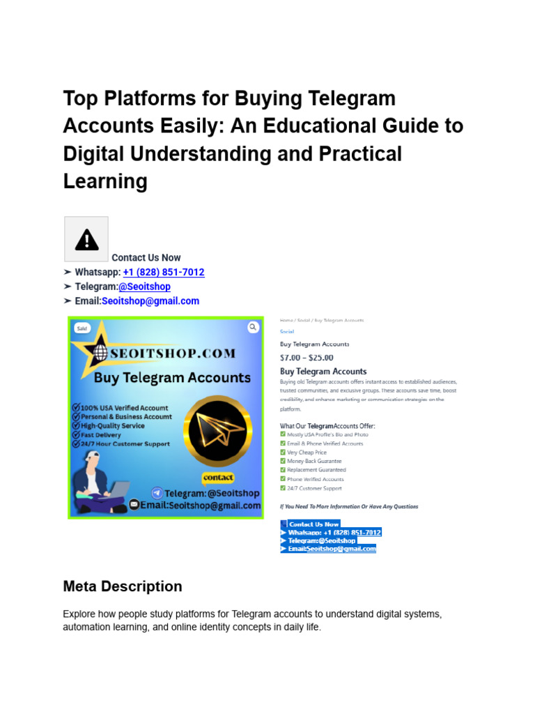 Educational Guide to Telegram Accounts | PDF | Learning | Information