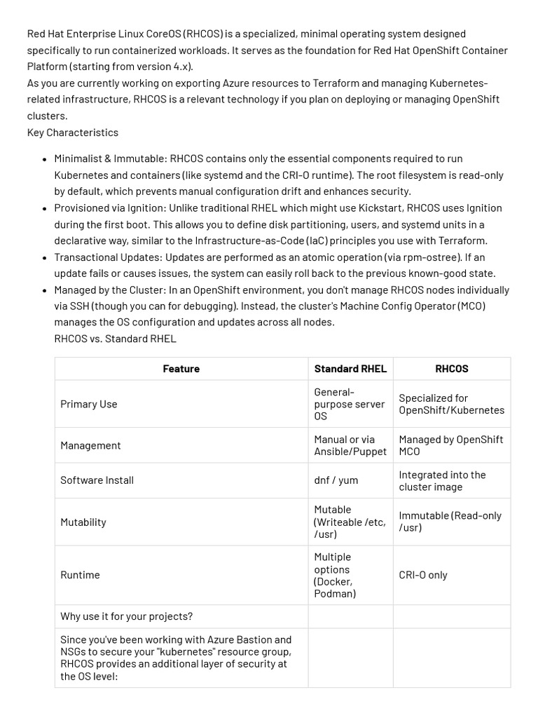 RHCOS: Optimized OS for OpenShift Deployments | PDF | Software ...