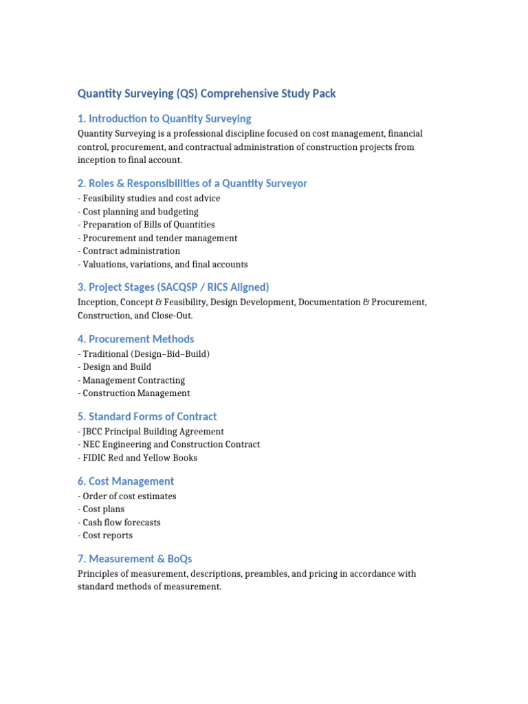 QS Study Pack | PDF