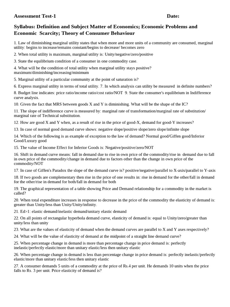 Assessment Test 1 | PDF