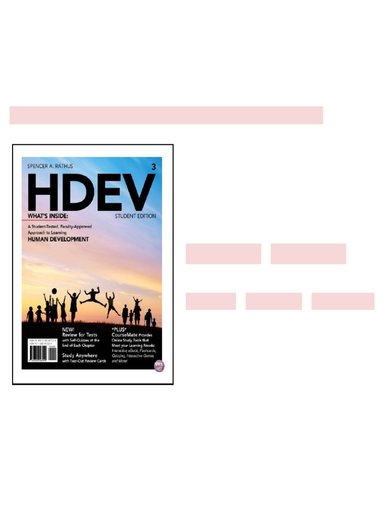 Test Bank for HDEV 3rd Edition by Rathus sample | PDF | Experiment ...