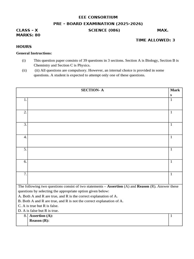 Pb2 Sample Paper Ak 2025-26 | PDF | Magnesium | Sodium