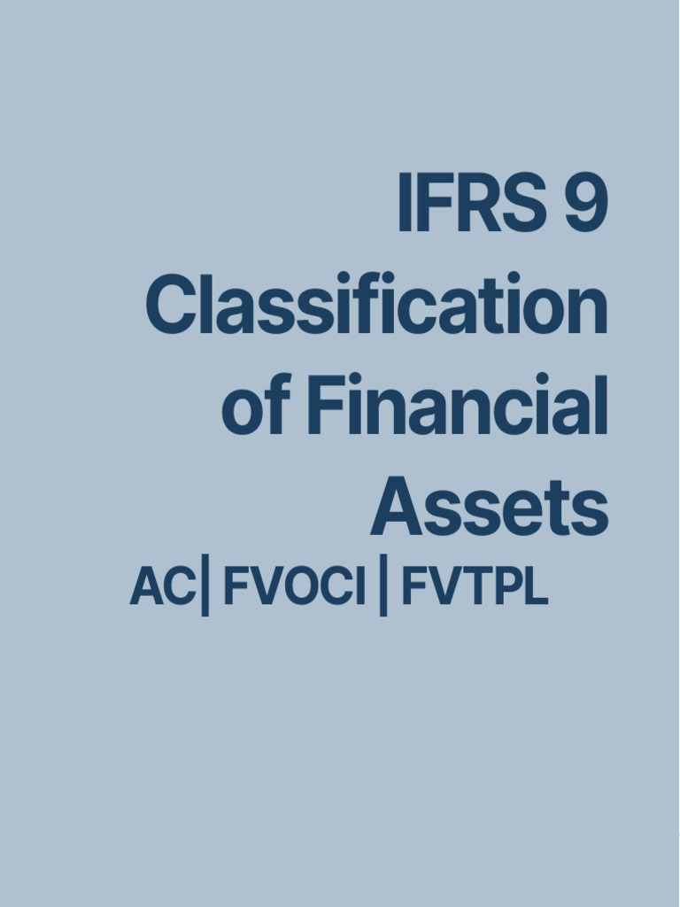 IFRS 9: Financial Asset Classification | PDF