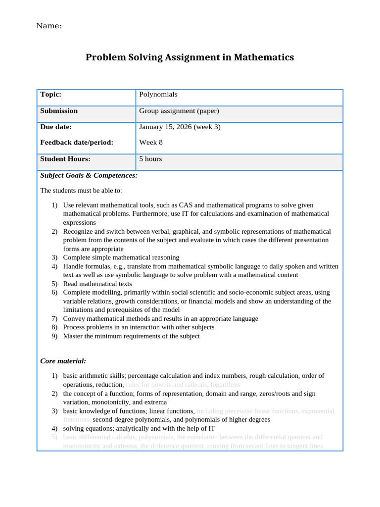 Polynomials Problem Solving Assignment | PDF | Function (Mathematics ...