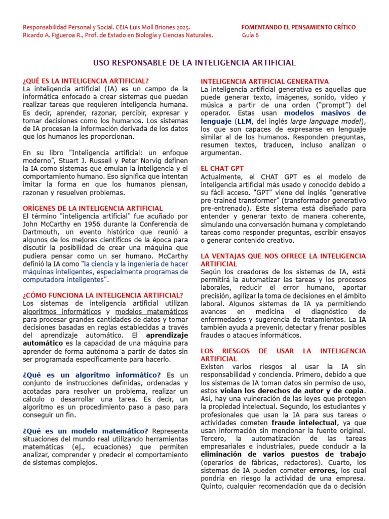 Uso Responsable de la Inteligencia Artificial | PDF | Inteligencia ...