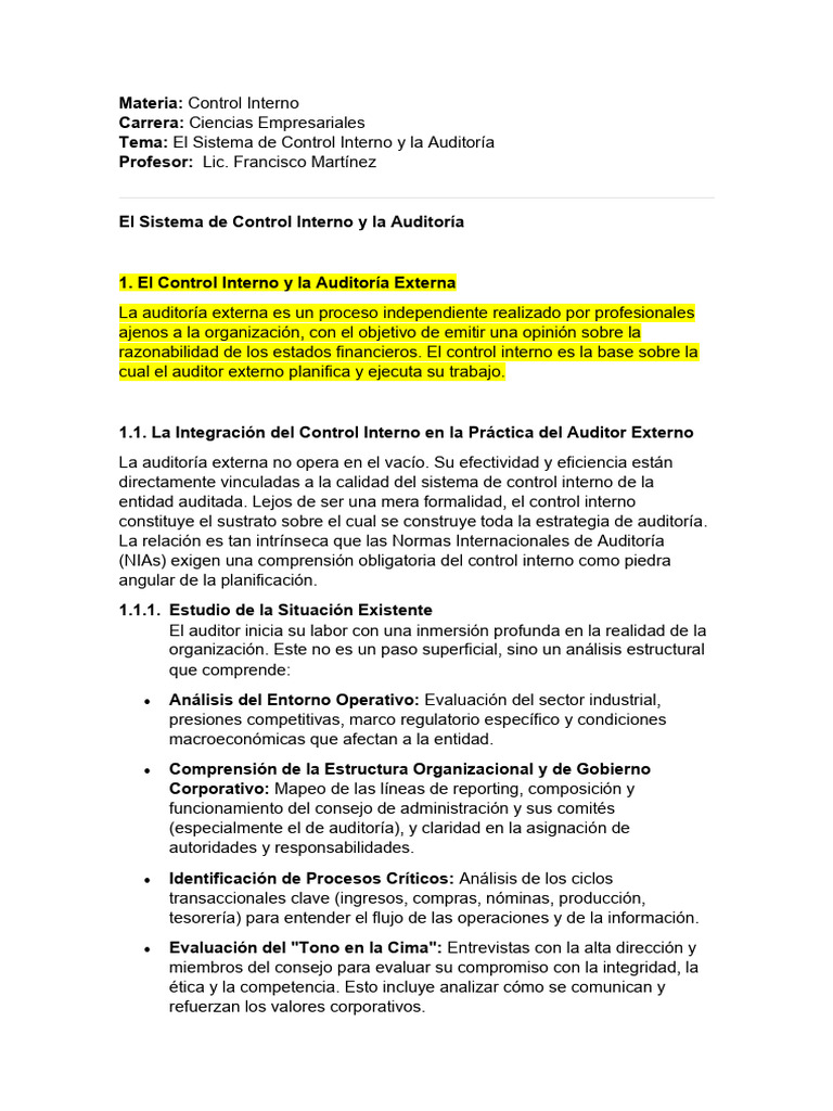 Control Interno y Auditoría: Claves Esenciales | PDF | Auditoría ...