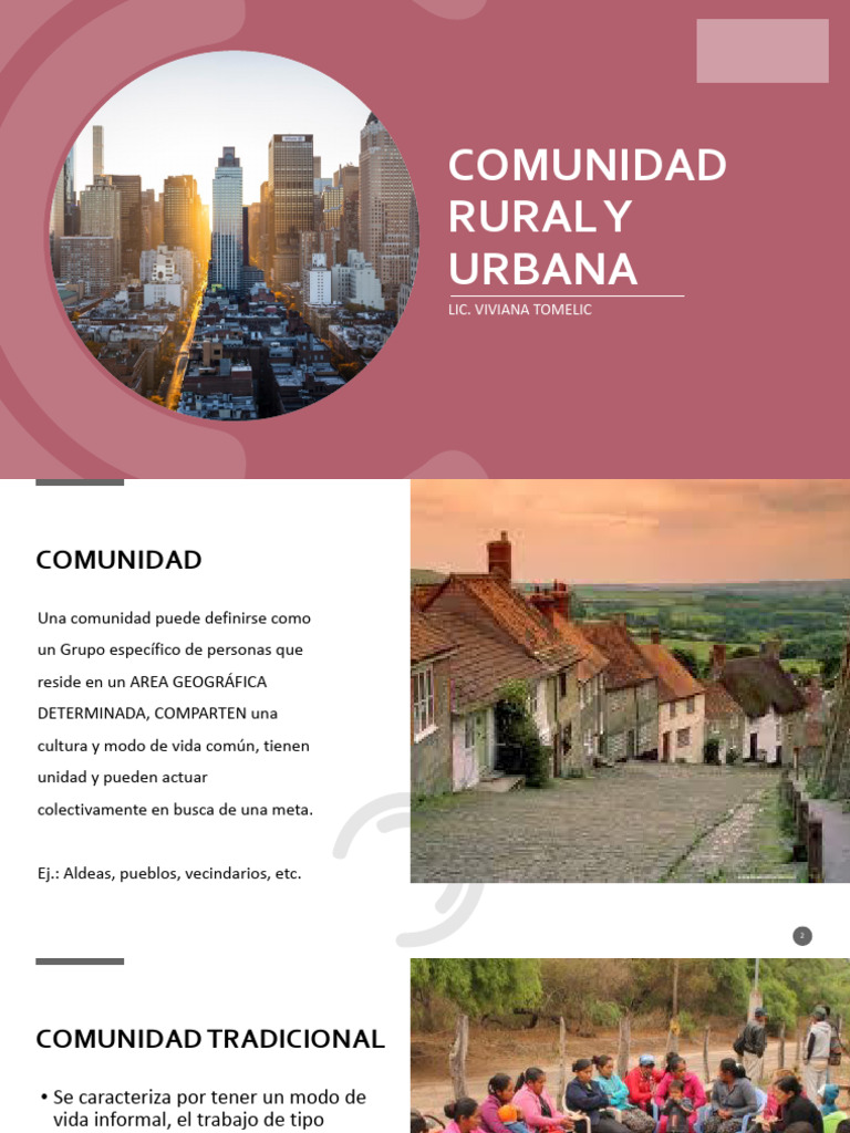 Diferencias entre Comunidades Rurales y Urbanas | PDF | Comunidad ...