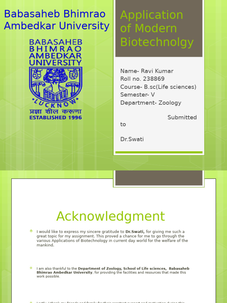 Applications of Modern Biotechnology | PDF | Biotechnology ...