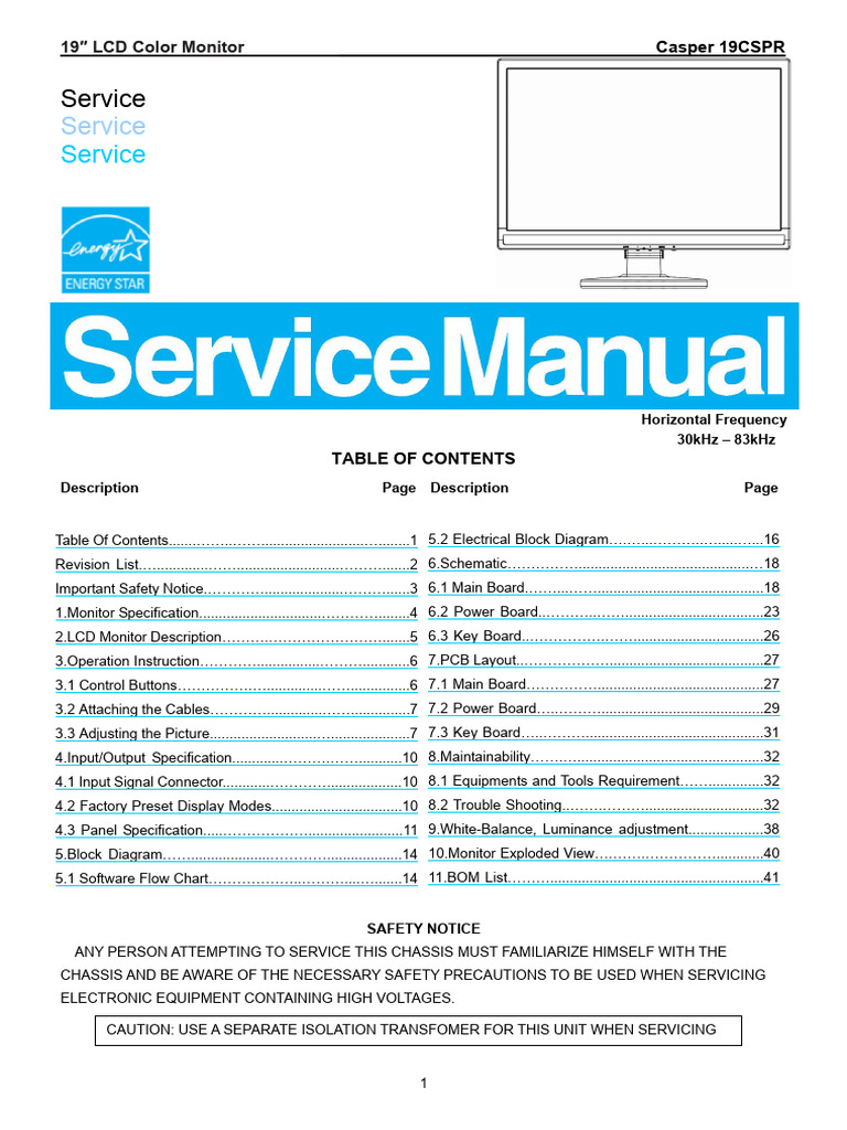 casper_19cspr_lcd_monitor (1) | PDF | Computer Monitor | Liquid Crystal ...