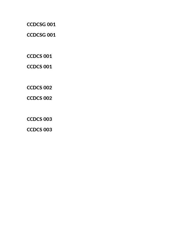 CCDCSG 001 | PDF