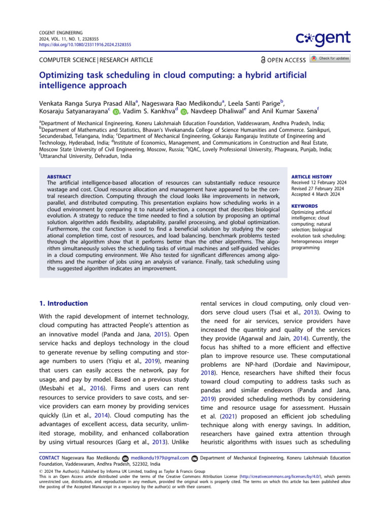 AI-Driven Task Scheduling in Cloud Computing | PDF | Scheduling ...
