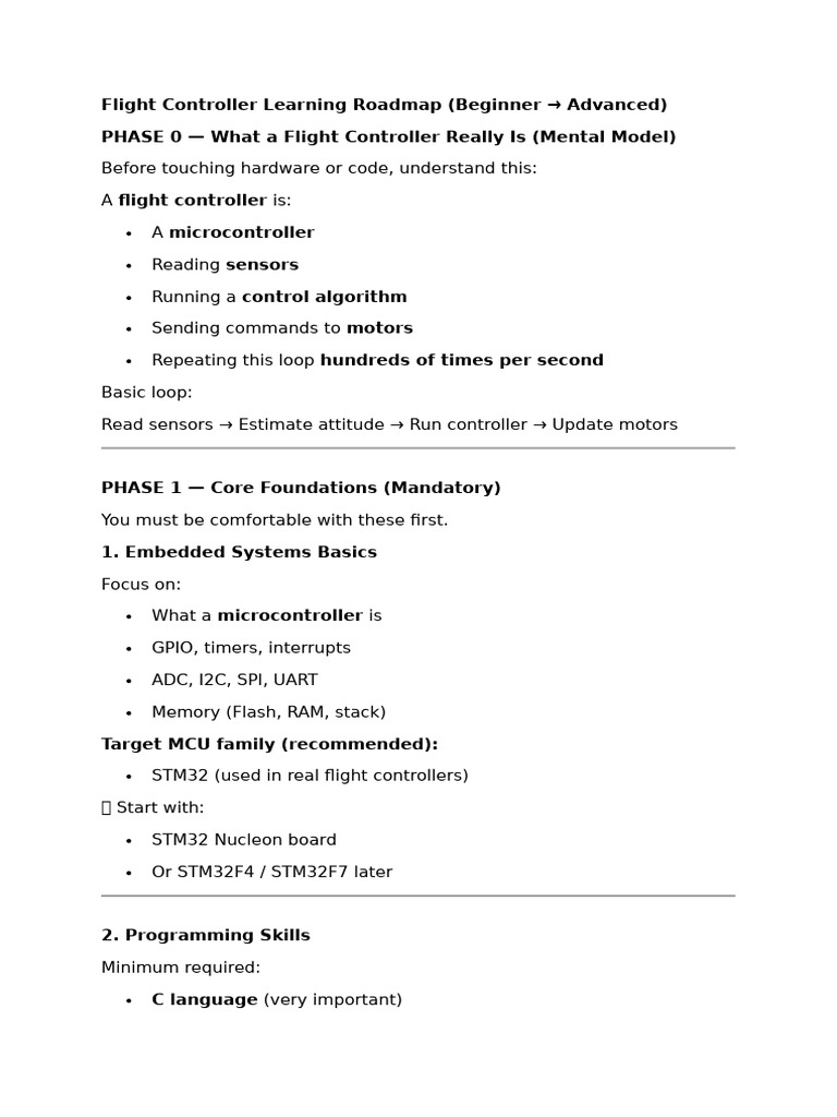 Flight Controller Development Guide | PDF | Microcontroller | Gyroscope