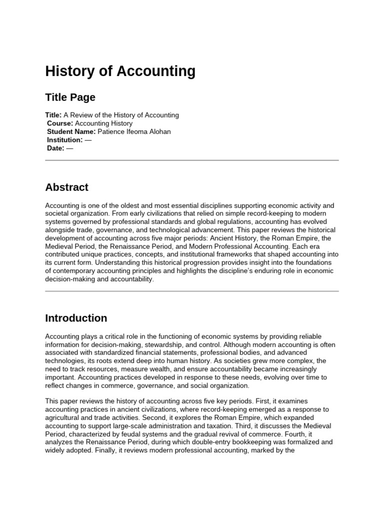Evolution of Accounting Through History | PDF | Accounting | Bookkeeping