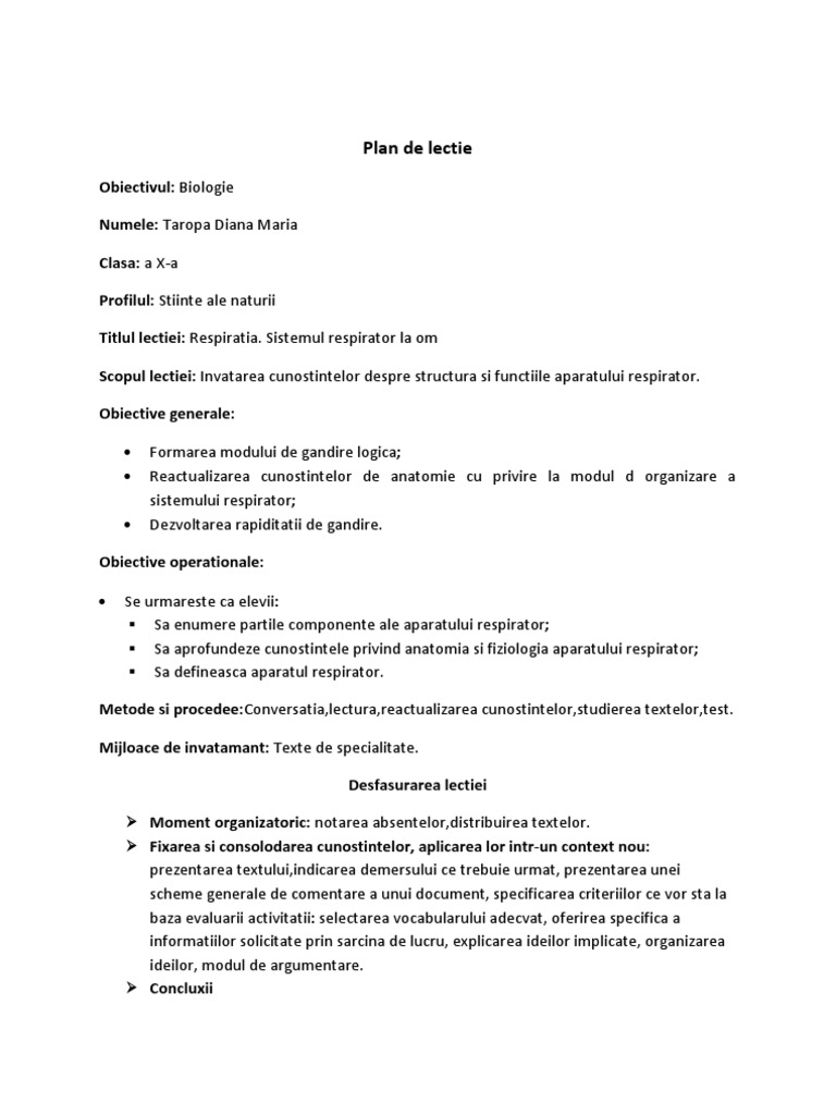 Plan de Lectie 2 | PDF
