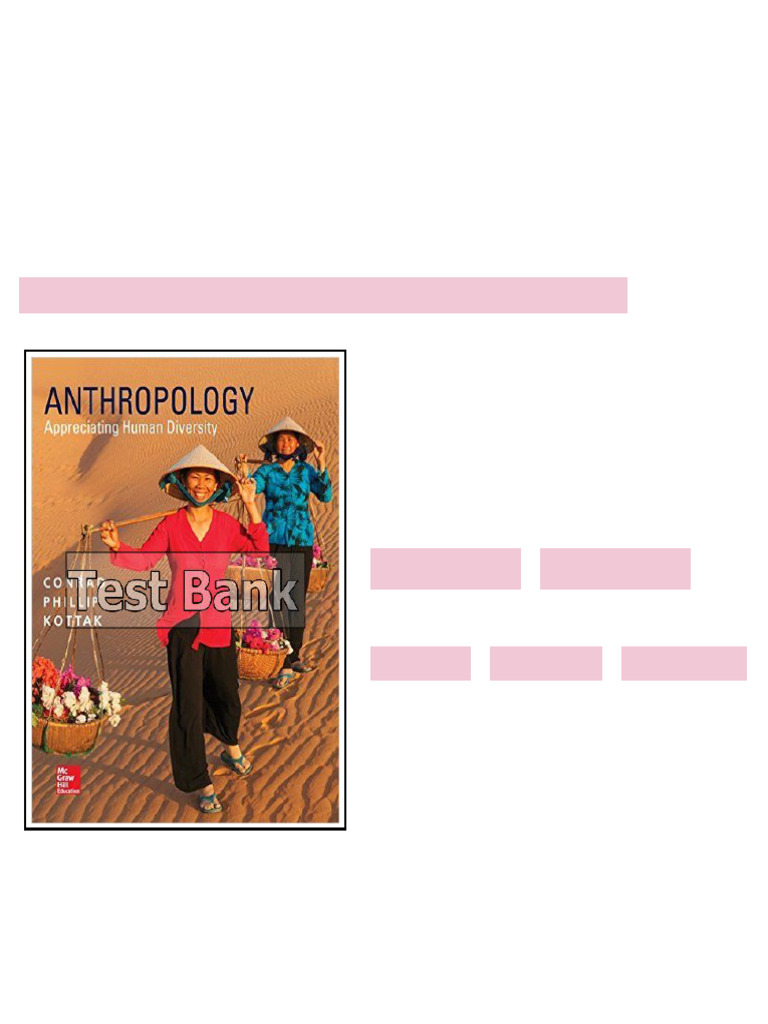 Anthropology Appreciating Human Diversity 16th Edition Kottak Test Bank available all format ...