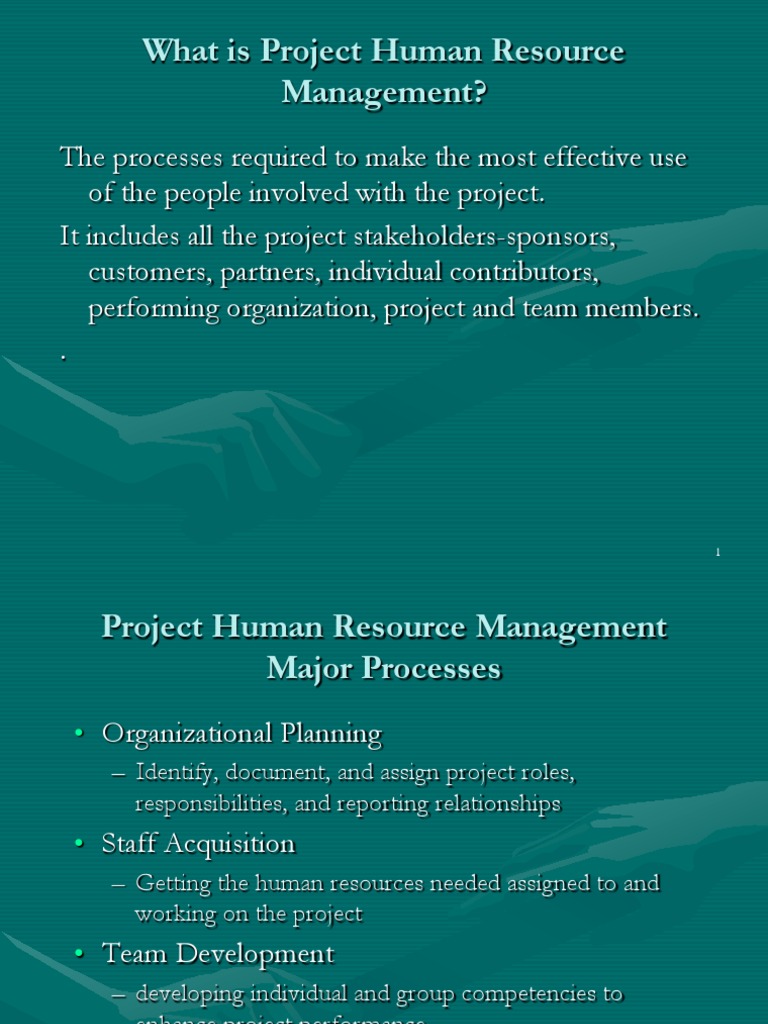 Project Human Resource Management Guide | PDF | Team Building | Motivation